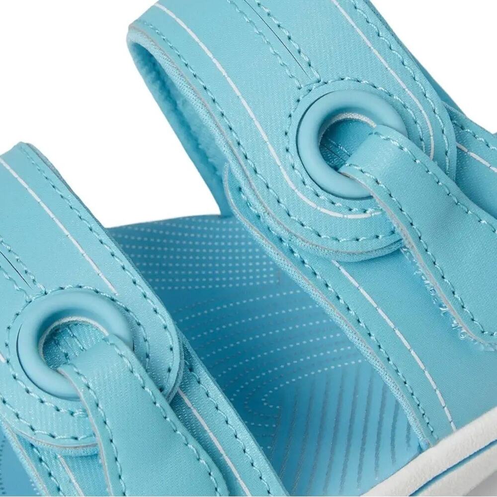 NEW Clarks 9 Breeze Maye Sky Blue Sandals Slide Cloudsteppers Comfort Walking - Picture 11 of 11